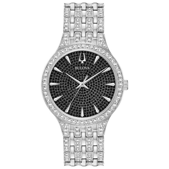 Bulova Phantom Mens Crystal BUL Quartz Silver Stainless Steel Watch - Picture 2 of 5